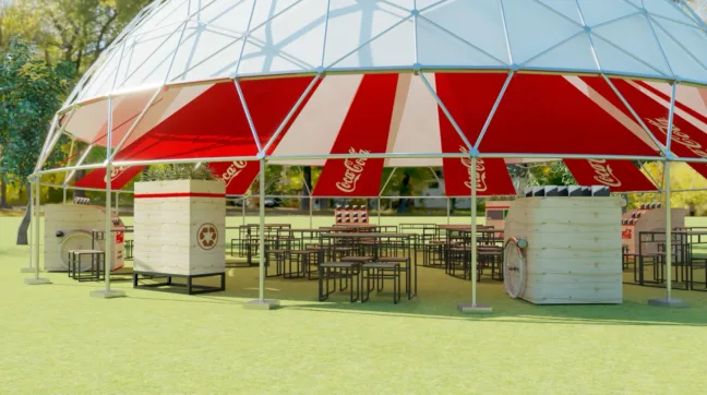 Espaço para piquenique da Coca-Cola no Taste Festival SP