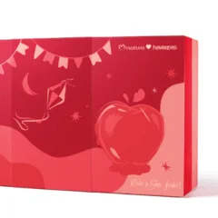 Caixa do kit de Havaianas e Natura