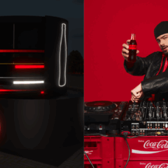À esquerda Coke Studio, ativação da Coca-Cola, no The Town, e à direita foto do Pedro Sampaio