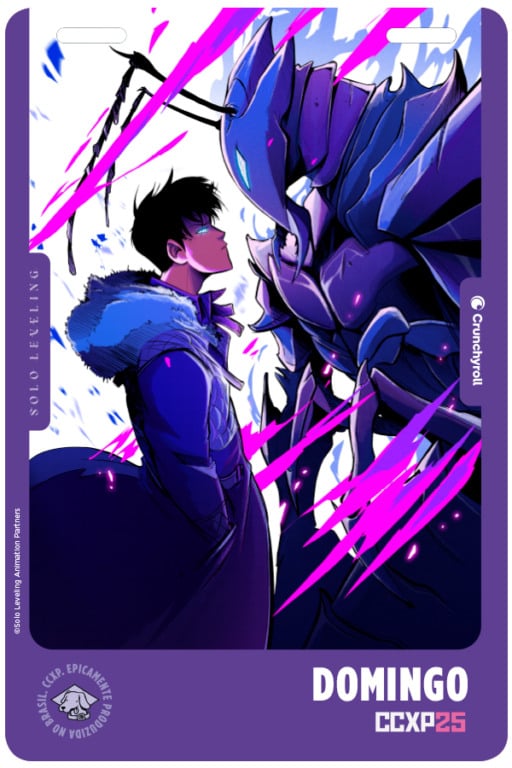 Credenciais ilustradas da CCXP 2025 pela Crunchyroll