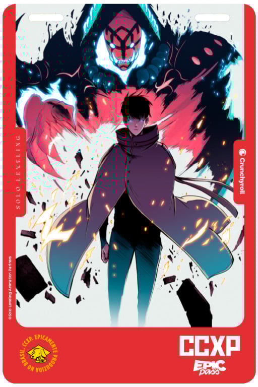 Credenciais ilustradas da CCXP 2025 pela Crunchyroll