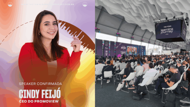 Cindy Feijó, à esquerda, e The Town Learning Journey, à direita