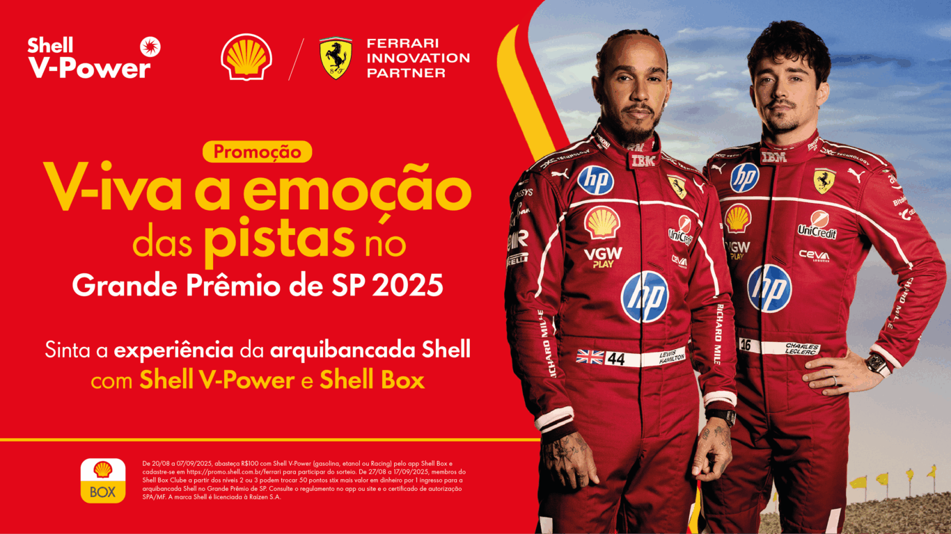 Shell lança promoção com ingressos para o GP do Brasil e prêmios para fãs da Fórmula 1