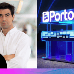 À esquerda, Oliver Haider, Superintendente da Porto, e à direita, estande da Porto no The Town