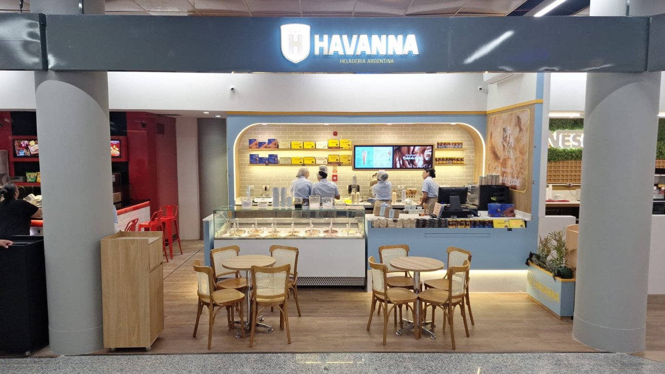 Nova loja, ou "heladeria", da Havanna no Aeroporto de Congonhas