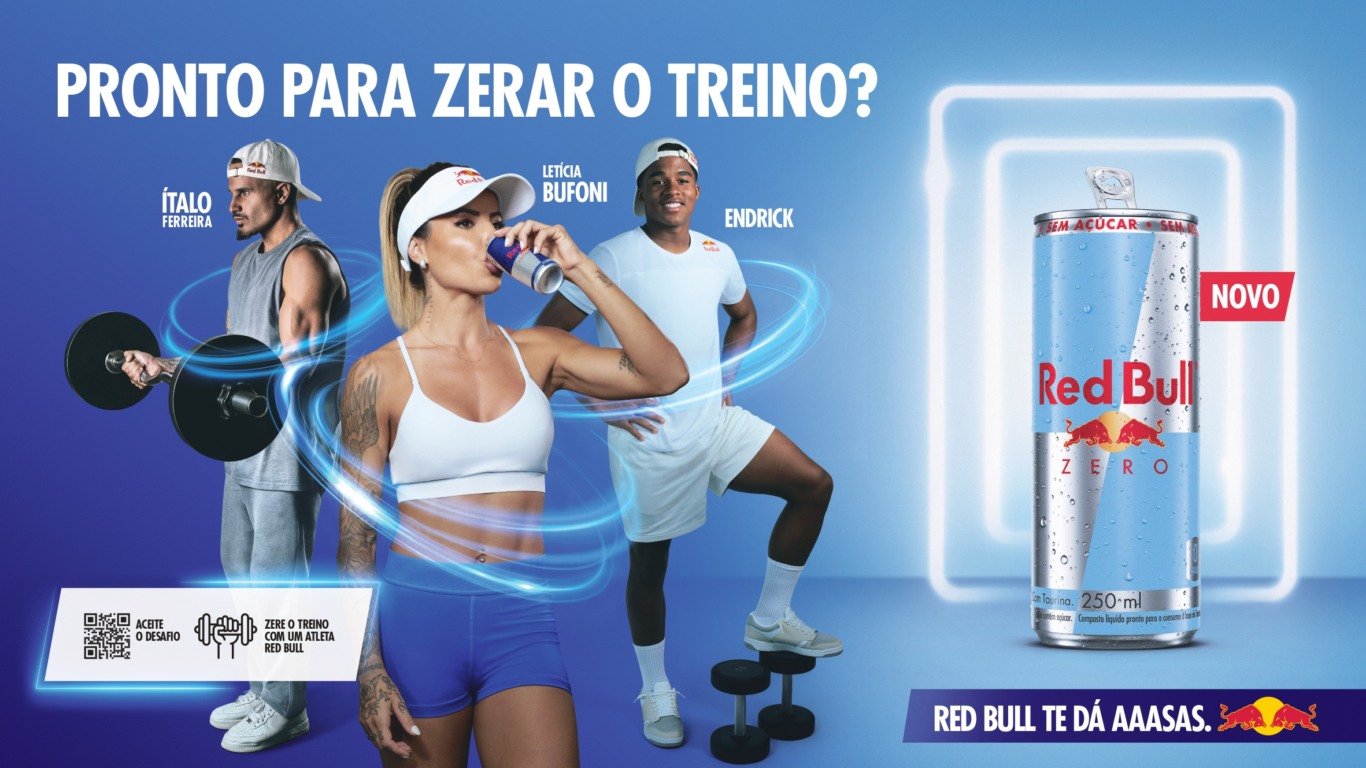 Banner da campanha "Red Bull Zerando o Treino"